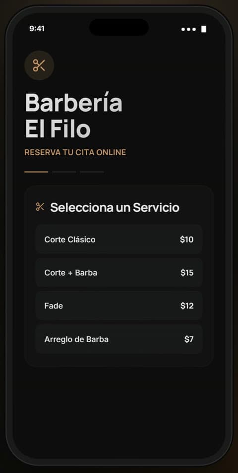 App para barberías: Reserva online